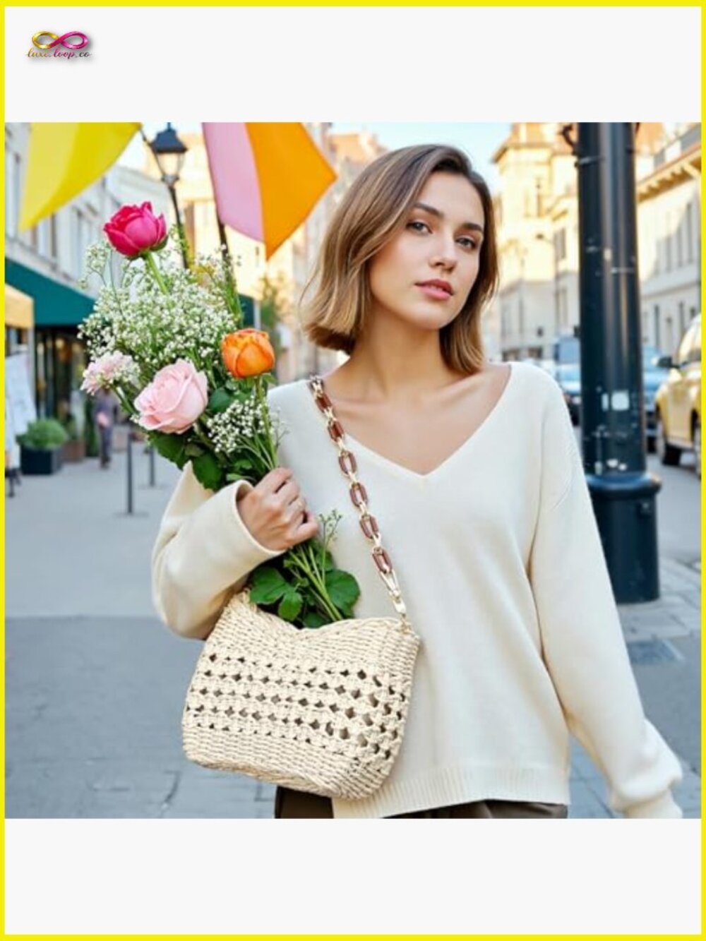 Handmade Straw Woven Crossbody Bag Hobo Shoulder Purse Summer Beach Boho - Picture 3 of 7